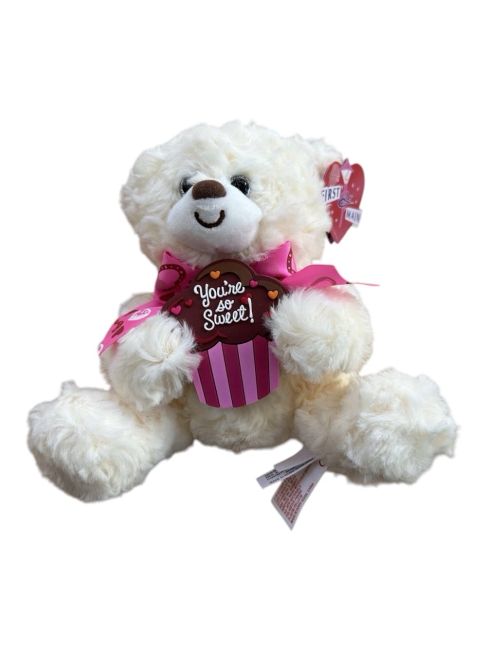 NWT First & Main White Teddy Bear Plush Stuffed Toy You’re‎ So Sweet